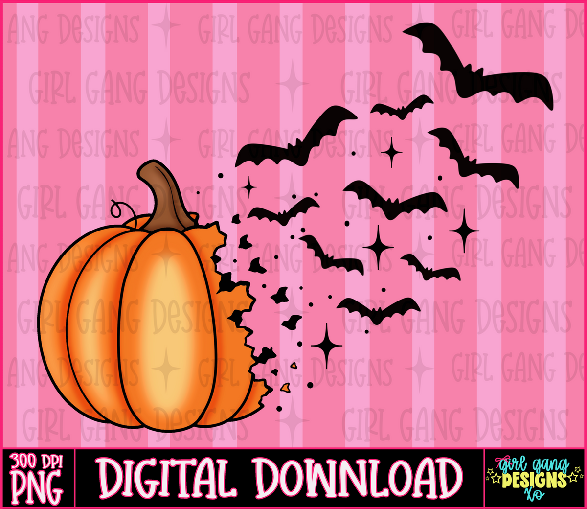 Pumpkin clipart bats