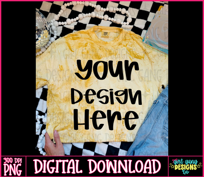 Colorblast yellow oversized comfort colors  tshirt blank Mock up | 3 irl mock up images included