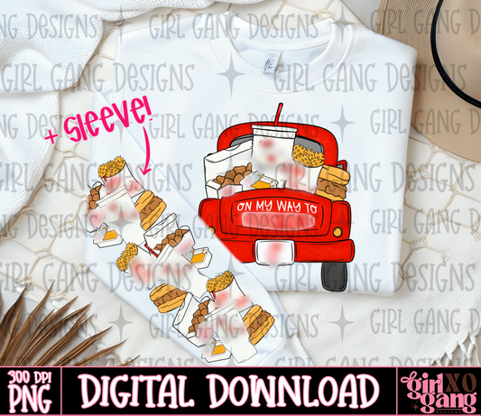 Chicken red vintage truck with sleeve Png | fast food chick f png