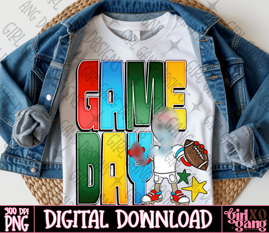 Game day football fork toy png | kids sports design