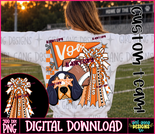 CUSTOM football png mum | School colors, mascot )