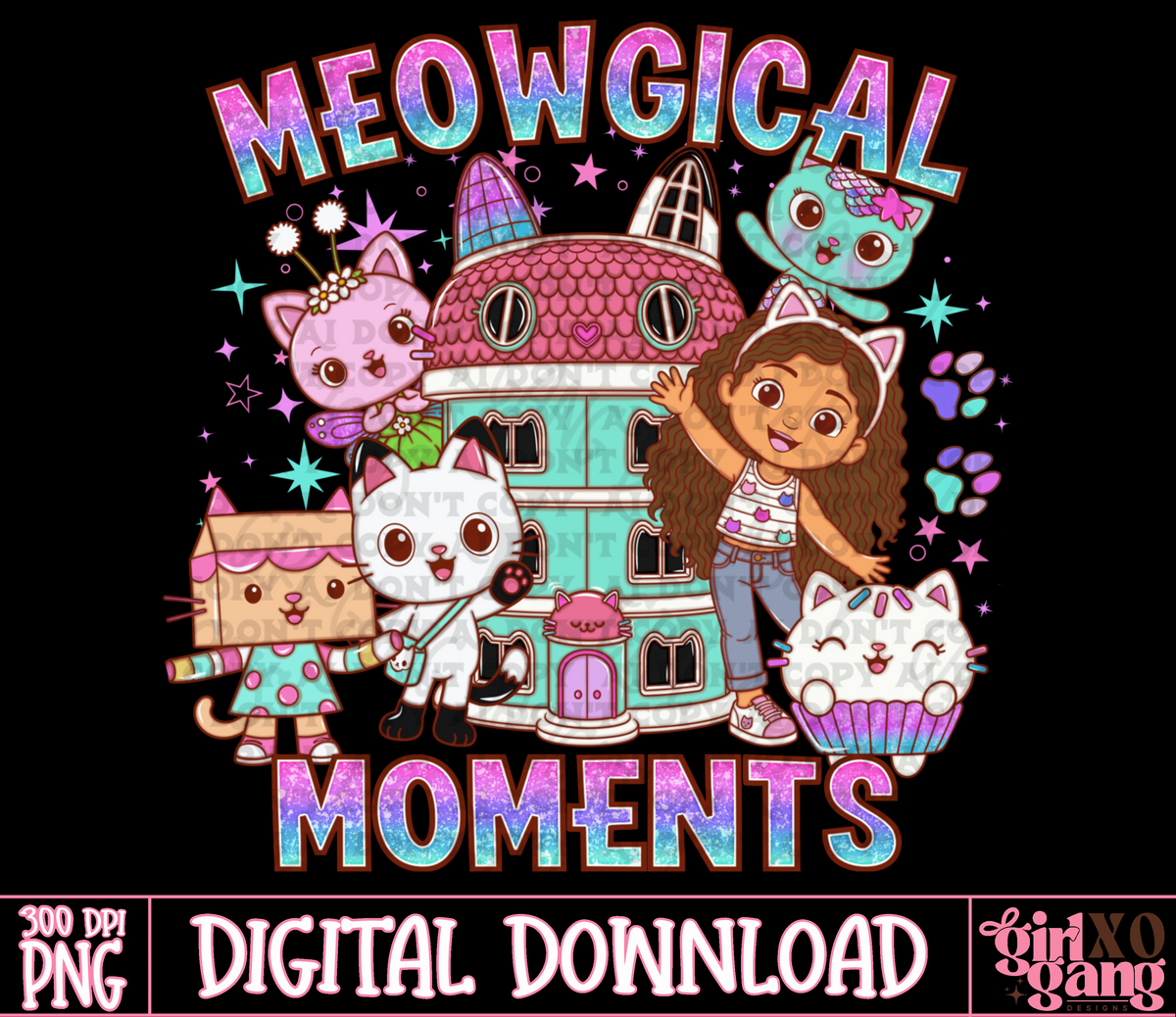 Meowgical moments png |doll house cat design