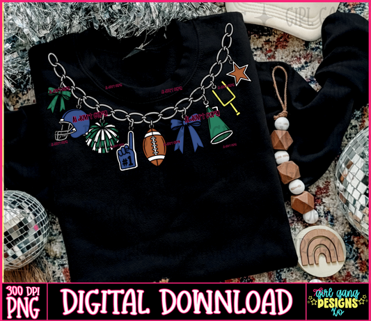 Football chain necklace charm png