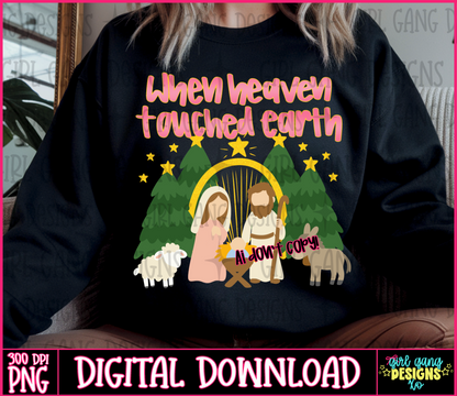 When heaven touched earth png nativity scene faith design