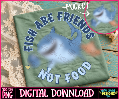 Fish are friends not food png back and pocket clown fish, dory png
