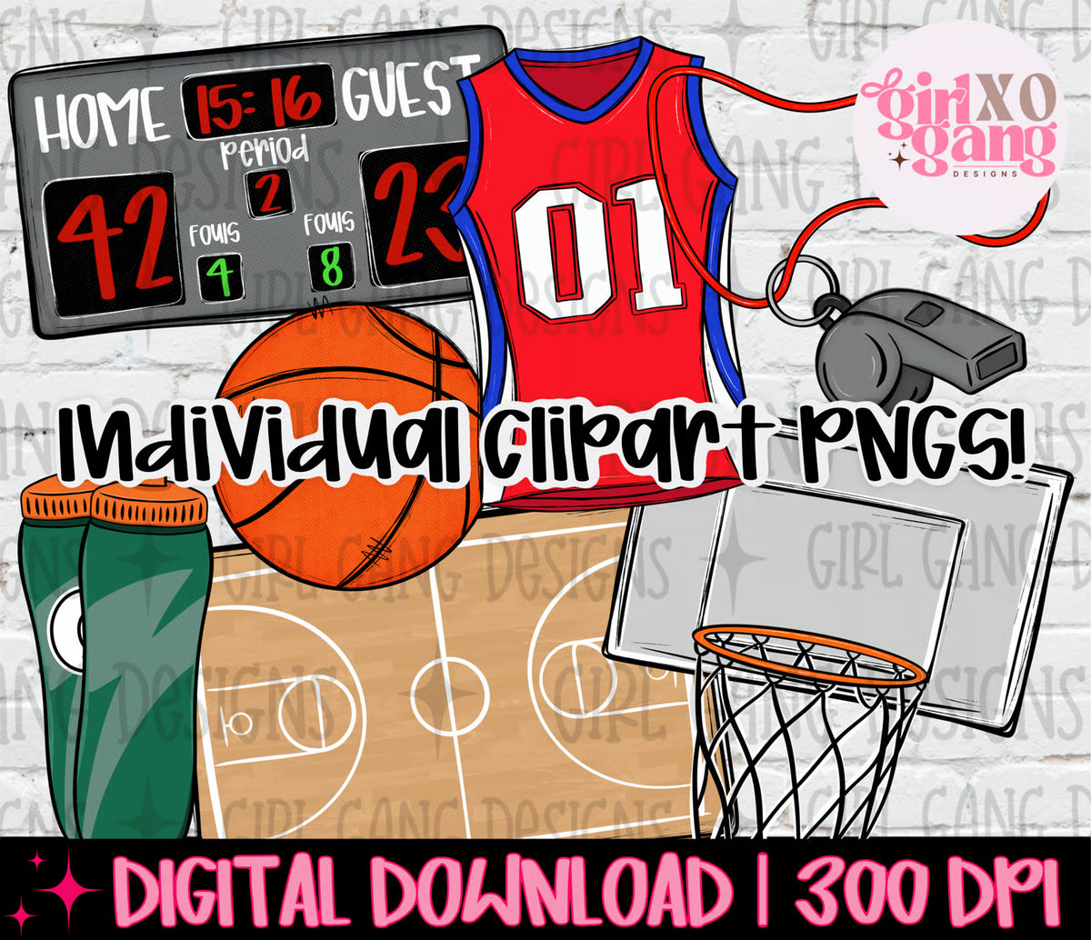 Basketball hand drawn Clipart | Sport clipart bundle
